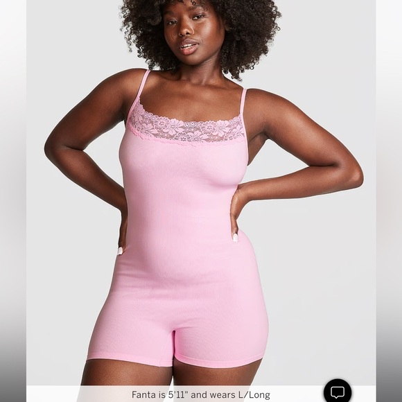 Victoria Secret Wink Seamless Rob Lace Trim Romper - Picture 4 of 8